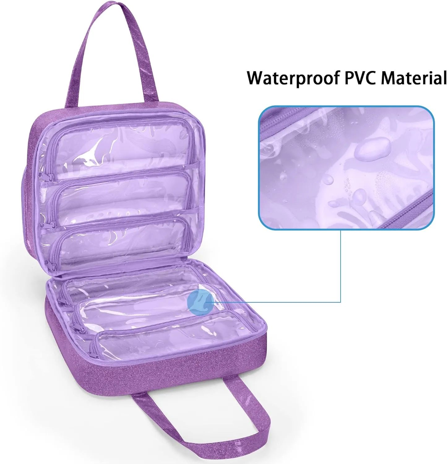 LoDrid Doll Tote Carrying Case Compatible with LOL Surprise Dolls All, Hanging Organizer Storage Bag with 6 Clear Window Pockets for Girls, Bag Only, Purple,(Patent Design)