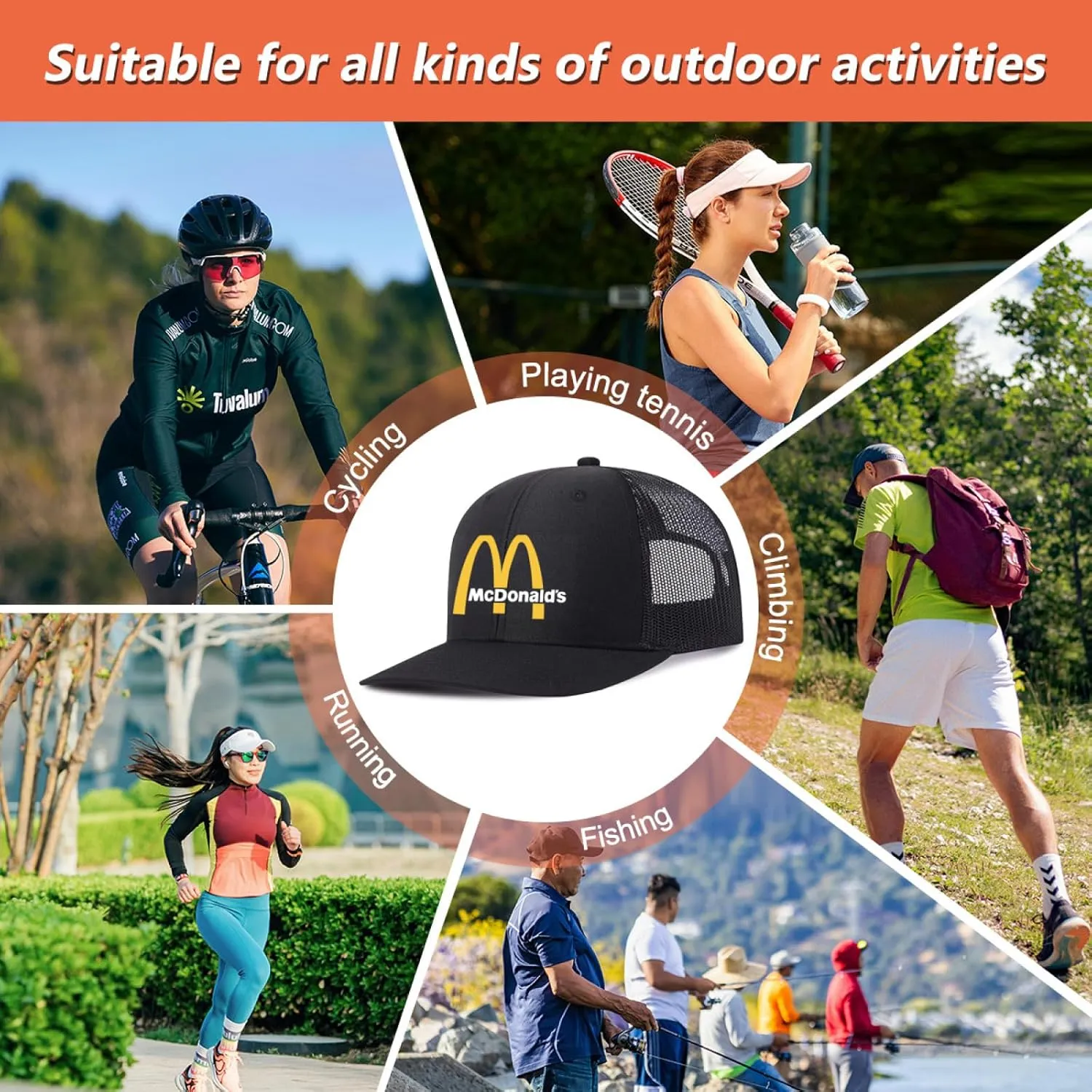 Long Brim Trucker Dad Work Hat for Unisex Adult Soft Outdoor Plain Baseball Mesh Cap Womens Mens Adjustable Golf Sun Hat