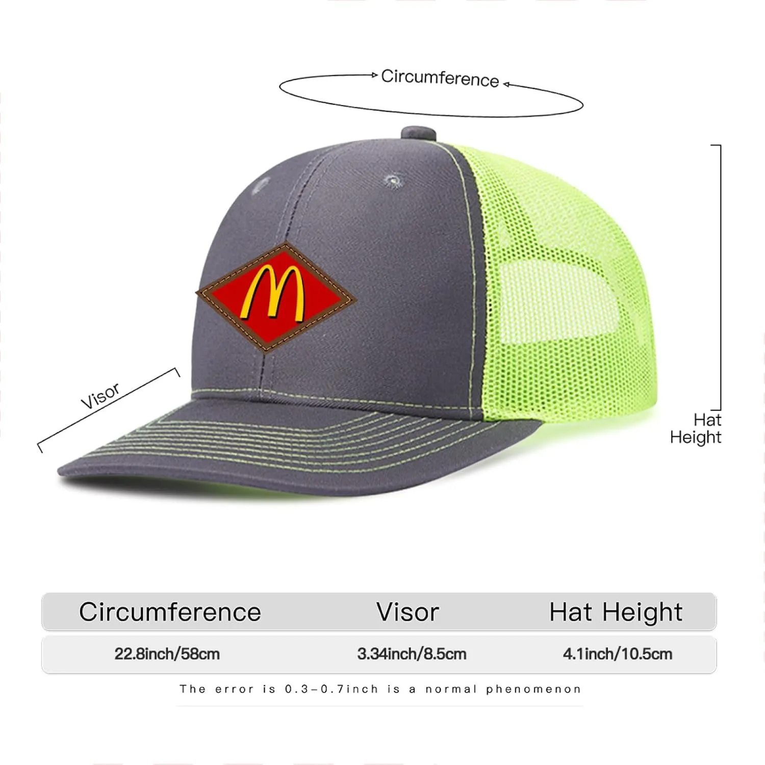 Long Brim Trucker Dad Work Hat for Unisex Adult Soft Outdoor Plain Baseball Mesh Cap Womens Mens Adjustable Golf Sun Hat