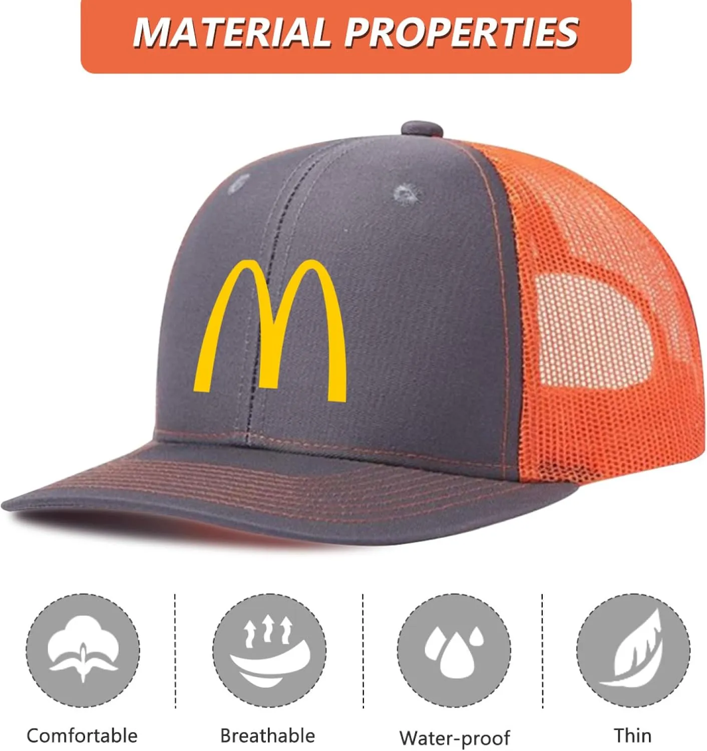 Long Brim Trucker Dad Work Hat for Unisex Adult Soft Outdoor Plain Baseball Mesh Cap Womens Mens Adjustable Golf Sun Hat