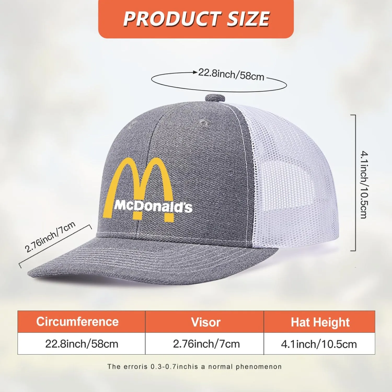 Long Brim Trucker Dad Work Hat for Unisex Adult Soft Outdoor Plain Baseball Mesh Cap Womens Mens Adjustable Golf Sun Hat