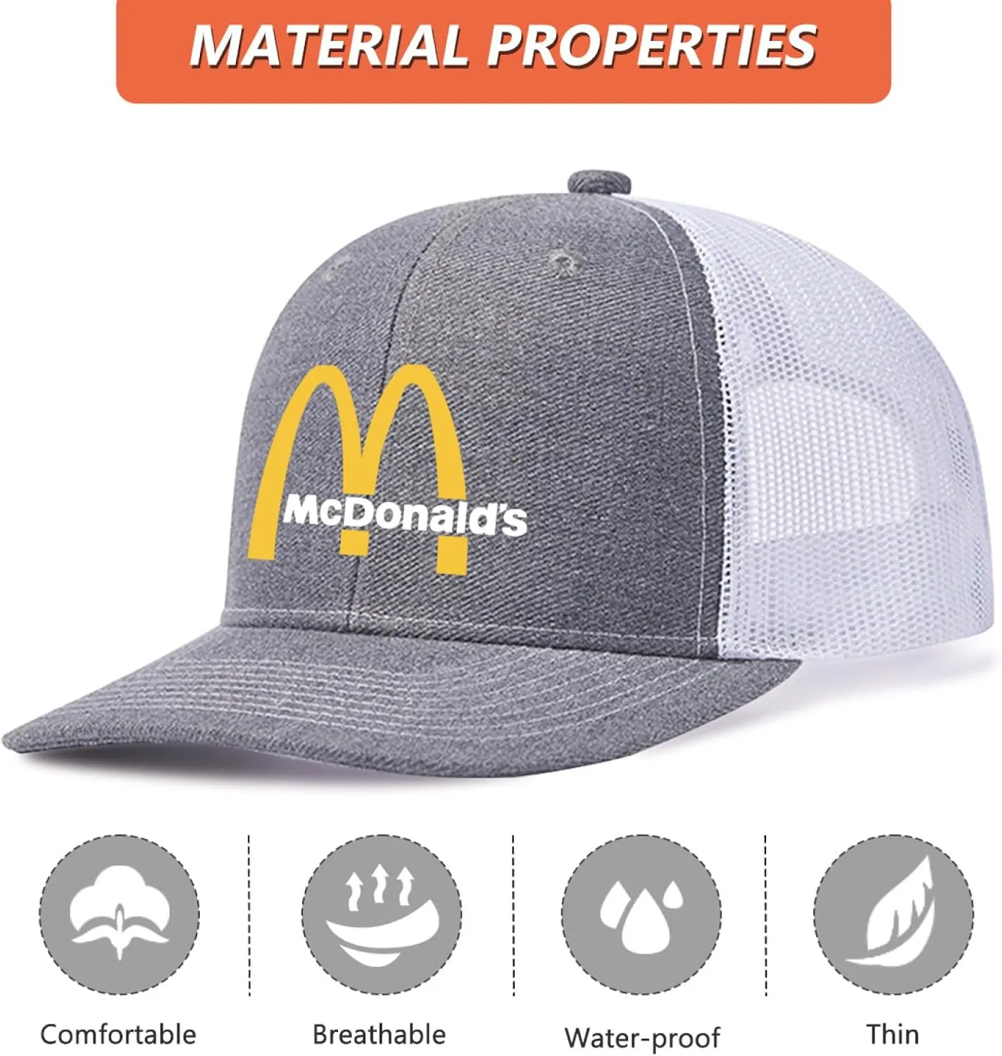 Long Brim Trucker Dad Work Hat for Unisex Adult Soft Outdoor Plain Baseball Mesh Cap Womens Mens Adjustable Golf Sun Hat