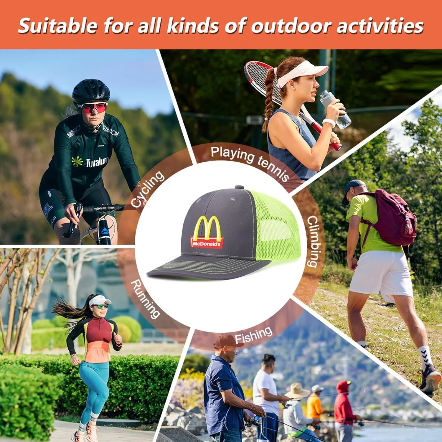 Long Brim Trucker Dad Work Hat for Unisex Adult Soft Outdoor Plain Baseball Mesh Cap Womens Mens Adjustable Golf Sun Hat