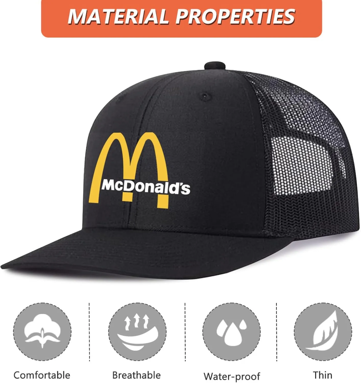 Long Brim Trucker Dad Work Hat for Unisex Adult Soft Outdoor Plain Baseball Mesh Cap Womens Mens Adjustable Golf Sun Hat