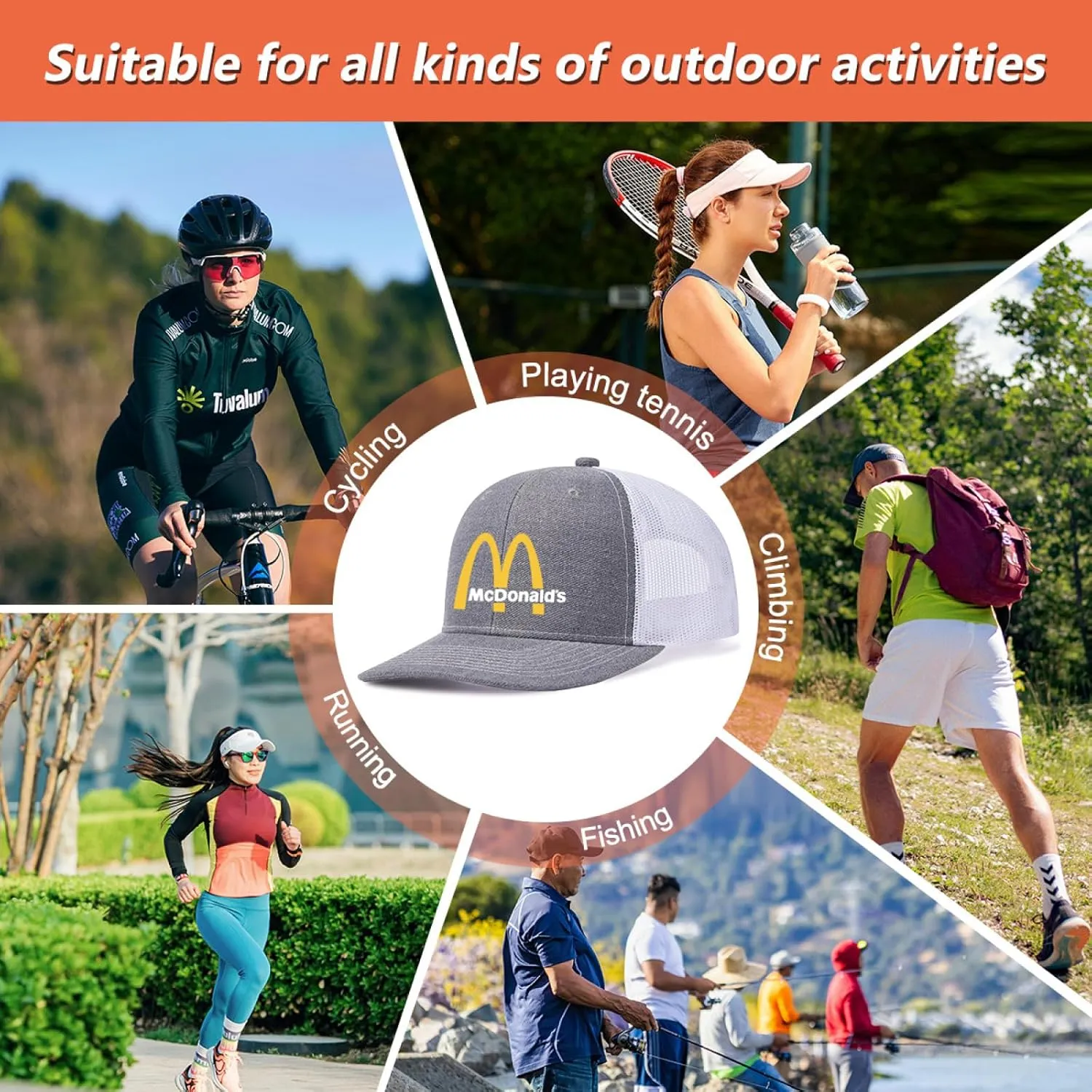 Long Brim Trucker Dad Work Hat for Unisex Adult Soft Outdoor Plain Baseball Mesh Cap Womens Mens Adjustable Golf Sun Hat