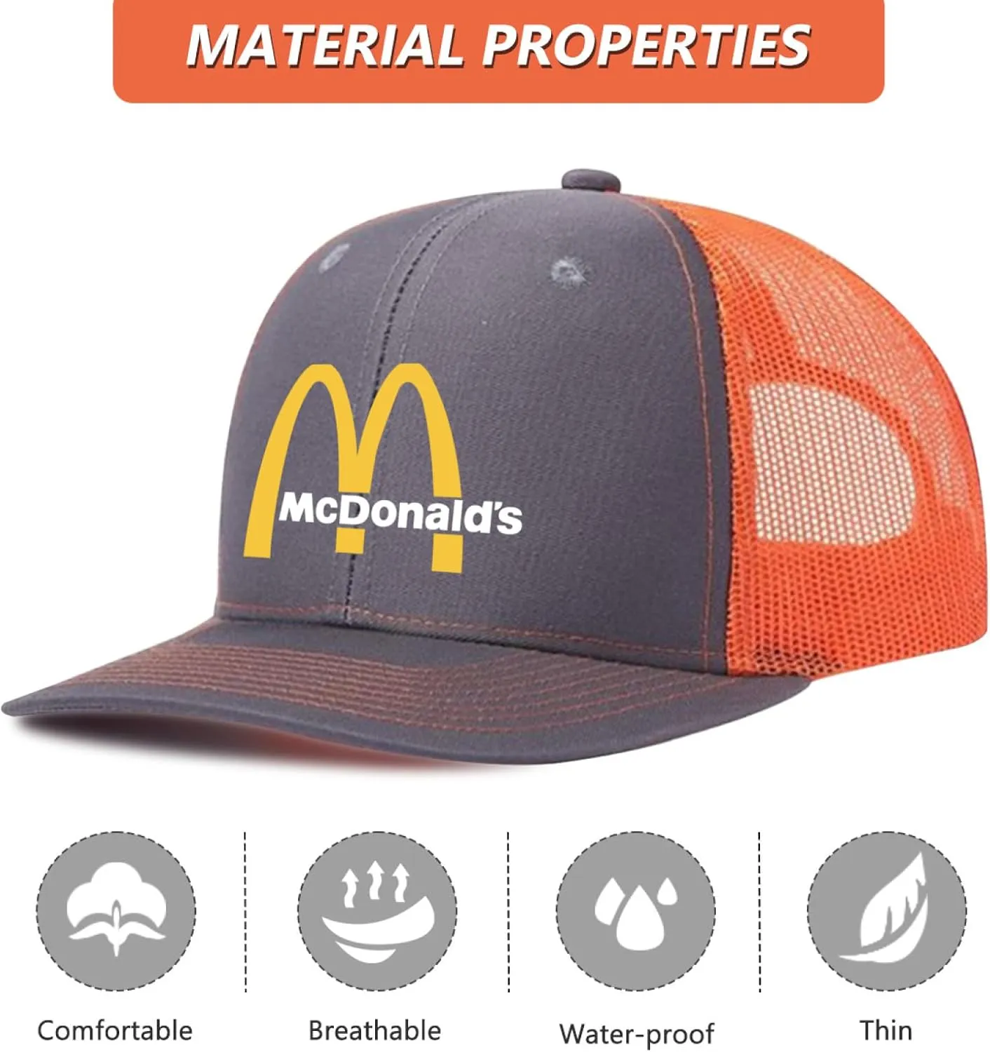 Long Brim Trucker Dad Work Hat for Unisex Adult Soft Outdoor Plain Baseball Mesh Cap Womens Mens Adjustable Golf Sun Hat