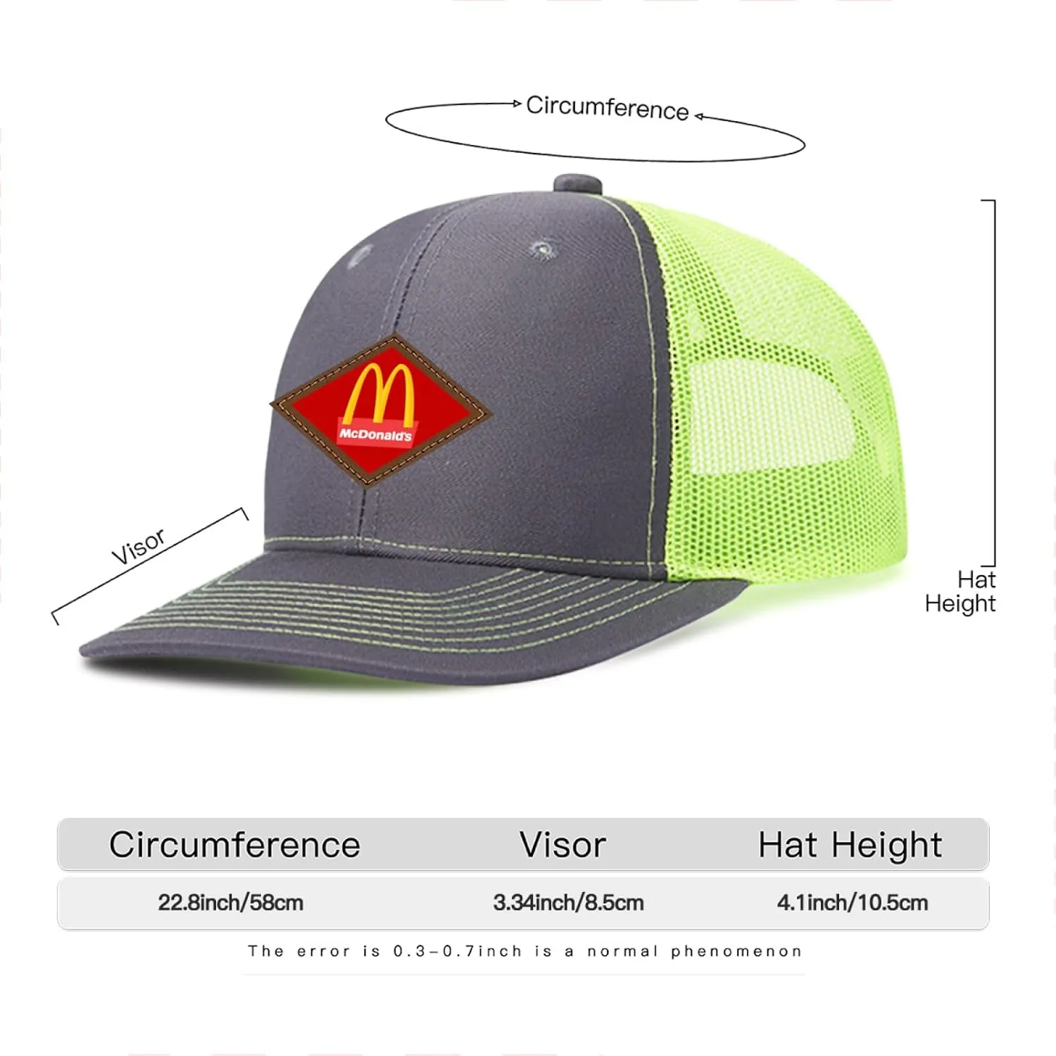 Long Brim Trucker Dad Work Hat for Unisex Adult Soft Outdoor Plain Baseball Mesh Cap Womens Mens Adjustable Golf Sun Hat