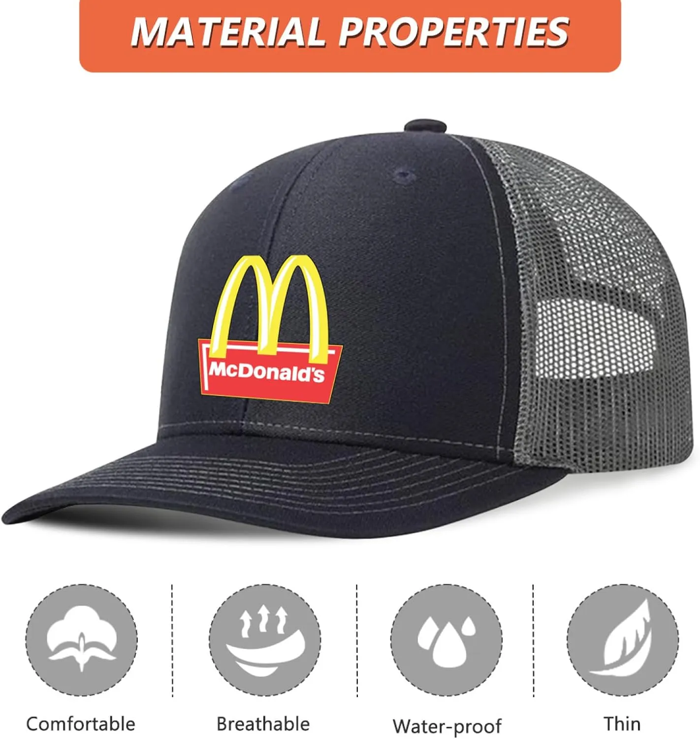 Long Brim Trucker Dad Work Hat for Unisex Adult Soft Outdoor Plain Baseball Mesh Cap Womens Mens Adjustable Golf Sun Hat