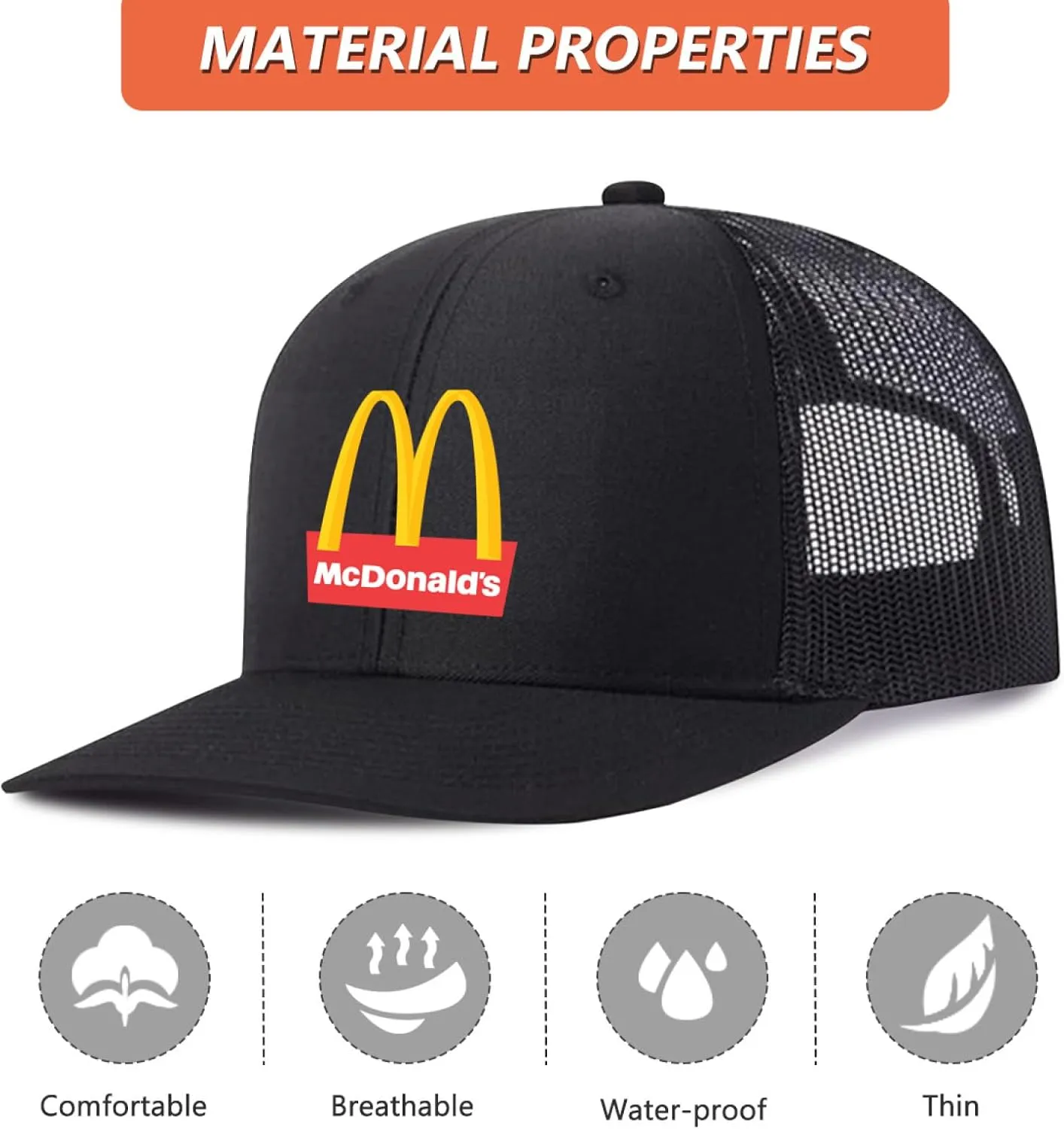 Long Brim Trucker Dad Work Hat for Unisex Adult Soft Outdoor Plain Baseball Mesh Cap Womens Mens Adjustable Golf Sun Hat
