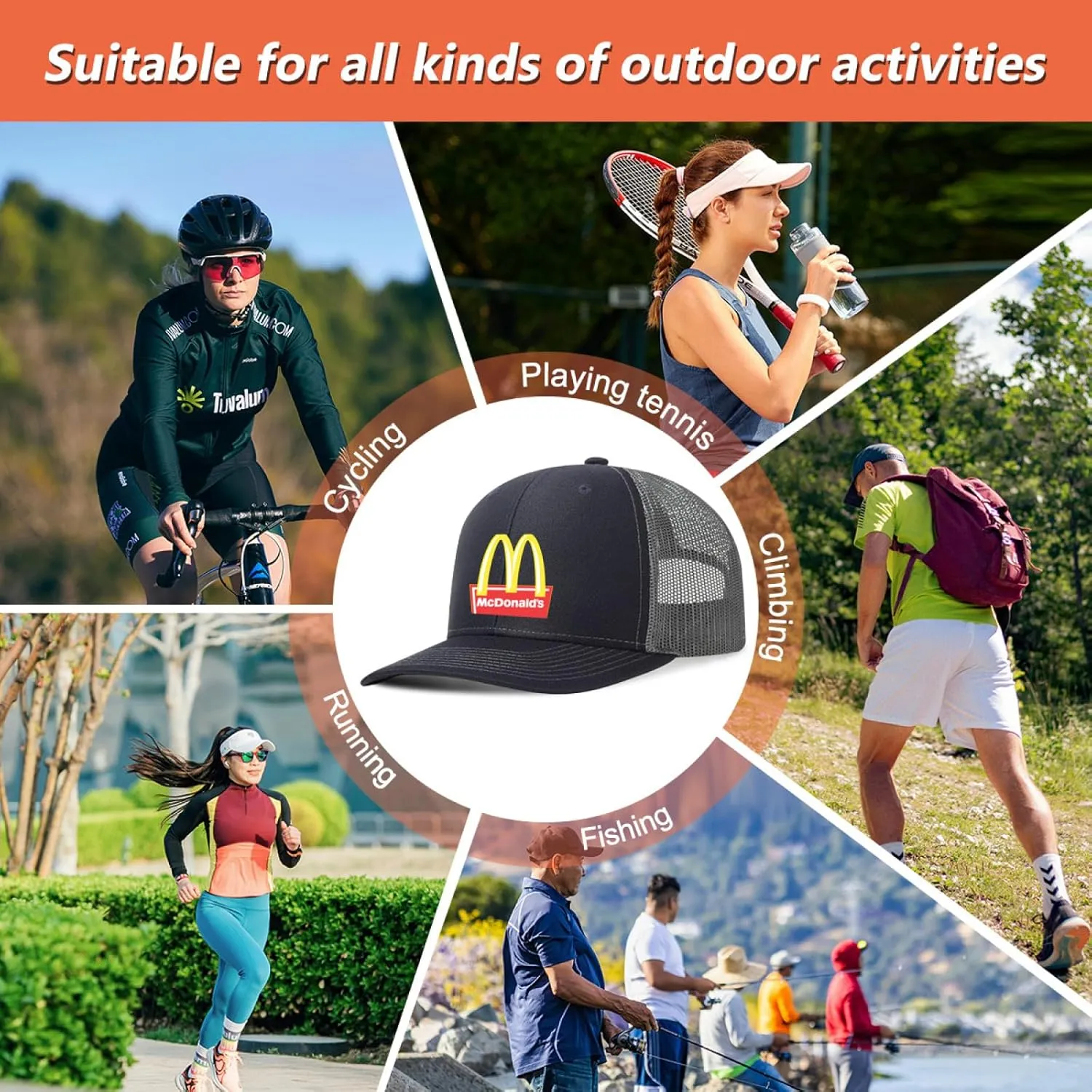 Long Brim Trucker Dad Work Hat for Unisex Adult Soft Outdoor Plain Baseball Mesh Cap Womens Mens Adjustable Golf Sun Hat
