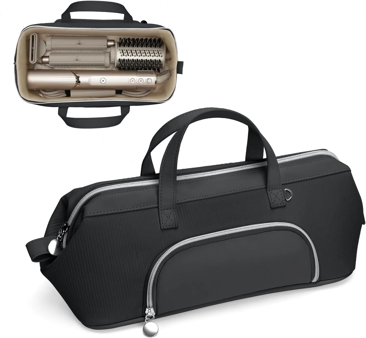 Lotour Hair Tools Travel Case Bag for Shark HD430 Flex Style/Dyson Supersonic Hair Dryer, Portable Travel Storage Organizer for Hair Attachments (Black)