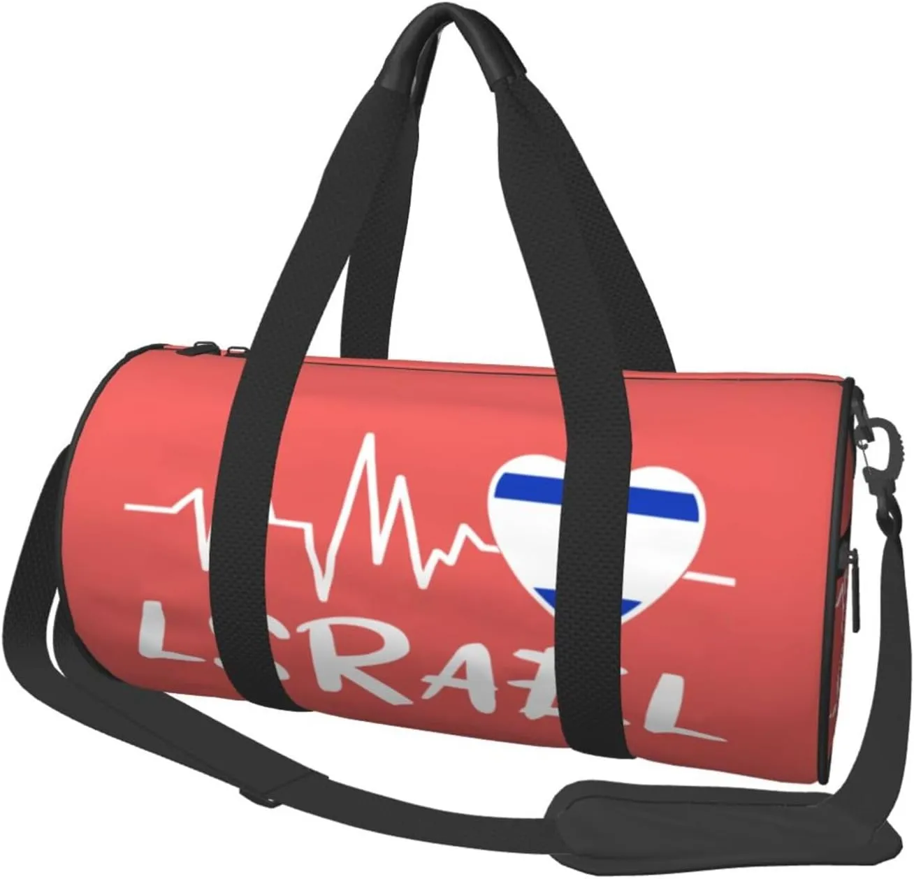 Lsrael Heartbeat Duffel Bag Gym Bag Travel Sports Tote Large Foldable Beach Swim Yoga9