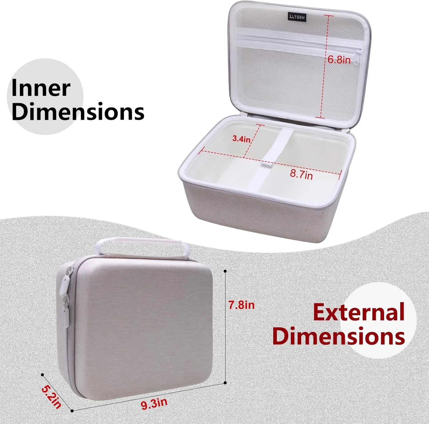 LTGEM Hard Case Compatible with HPRT Photo Printer 4x6 Instant Picture Printer - Travel Protective Carrying Storage Bag(White)
