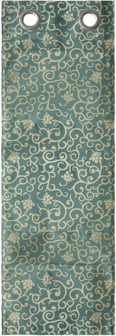 Lunarable Oriental Hanging Pocket Organizer, Simplistic Demonstration of Bicolour Curlicue Branches and Petals Garden Art, Printed Polyester Storage Bag with Pockets, 9" x 27", Jade Green Beige