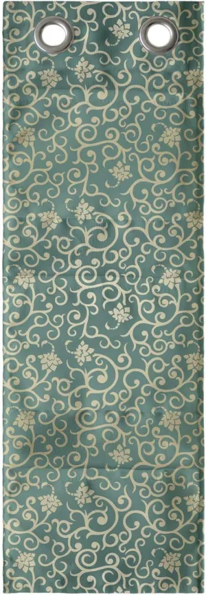 Lunarable Oriental Hanging Pocket Organizer, Simplistic Demonstration of Bicolour Curlicue Branches and Petals Garden Art, Printed Polyester Storage Bag with Pockets, 9" x 27", Jade Green Beige