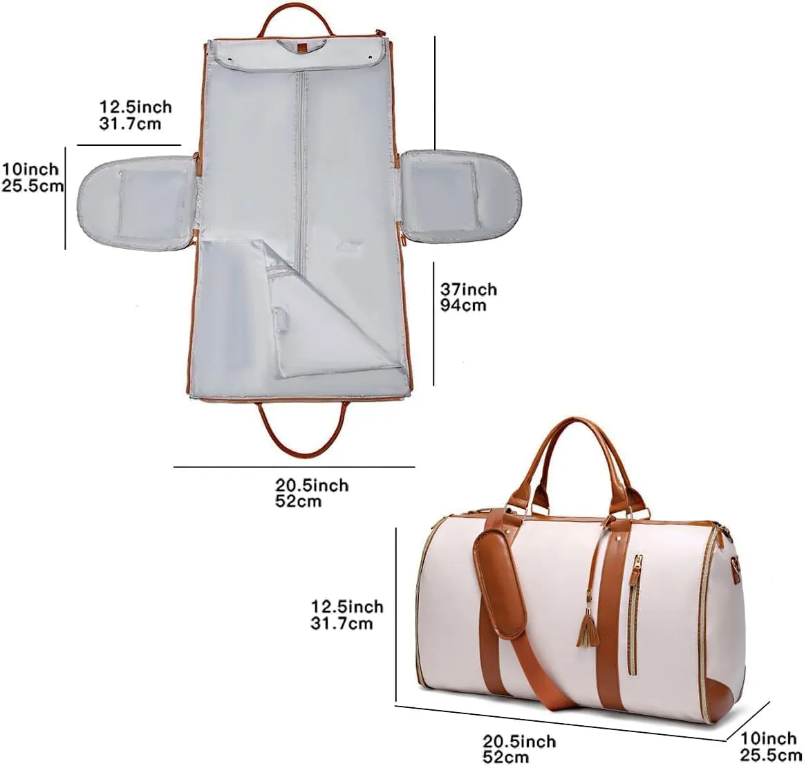 Luxhe Annafinds Foldable 2 in 1 Hanging Suitcase Dress Travel Bag (Pink-A)