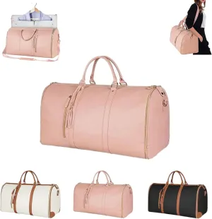 Luxhe Annafinds Foldable 2 in 1 Hanging Suitcase Dress Travel Bag (Pink-A)