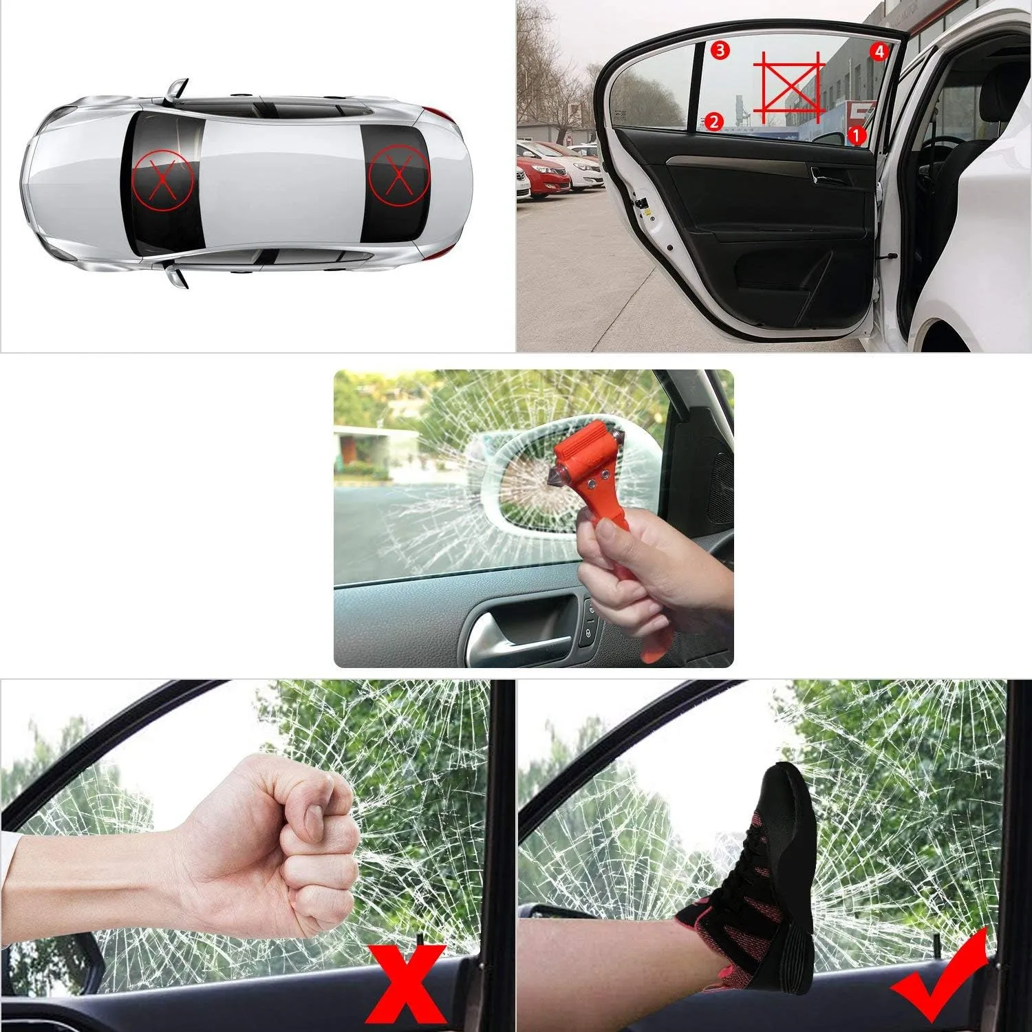 Luxora Car Safety Hammer Set Of 2 Emergency Escape Tool
