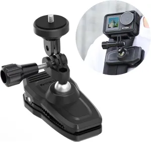 Magnetic Backpack Mount, Shoulder Strap Clip Holder 360° Rotation Clamp Universal Accessories for Go pro Hero 13/12/10 Insta360 X3 Go3 Ace Pro/DJI Osmo Action 5 Pro / Action 4 / Pocket 3 Cameras