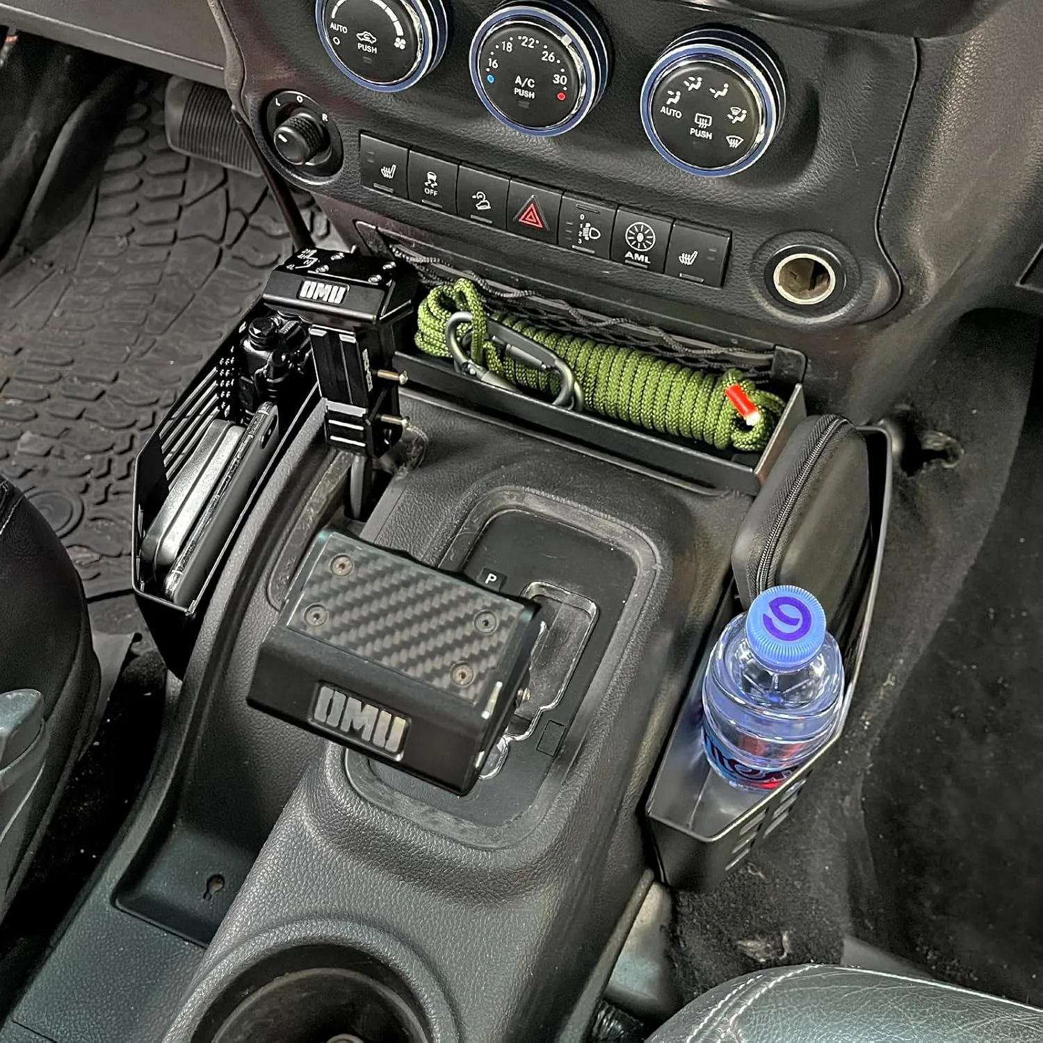 MAIKER Upgrade JK Metal Gear Shift Storage Box Center Console Hanging Box Auto Transmission Gear Tray Compatible with 2011-2018 Jeep Wrangler JK JKU, US Flag