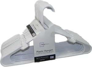 Mainstay : Standard Plastic Hangers, White (Adult 50-Hangers)