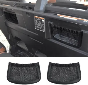 MARCHFA UTV Rear Backrest Storage Net Bag Compatible for Can Am Defender Max Accessories UTV Rear Cargo Bag Organizer Seat Mesh Pocket (2X Storage Net)