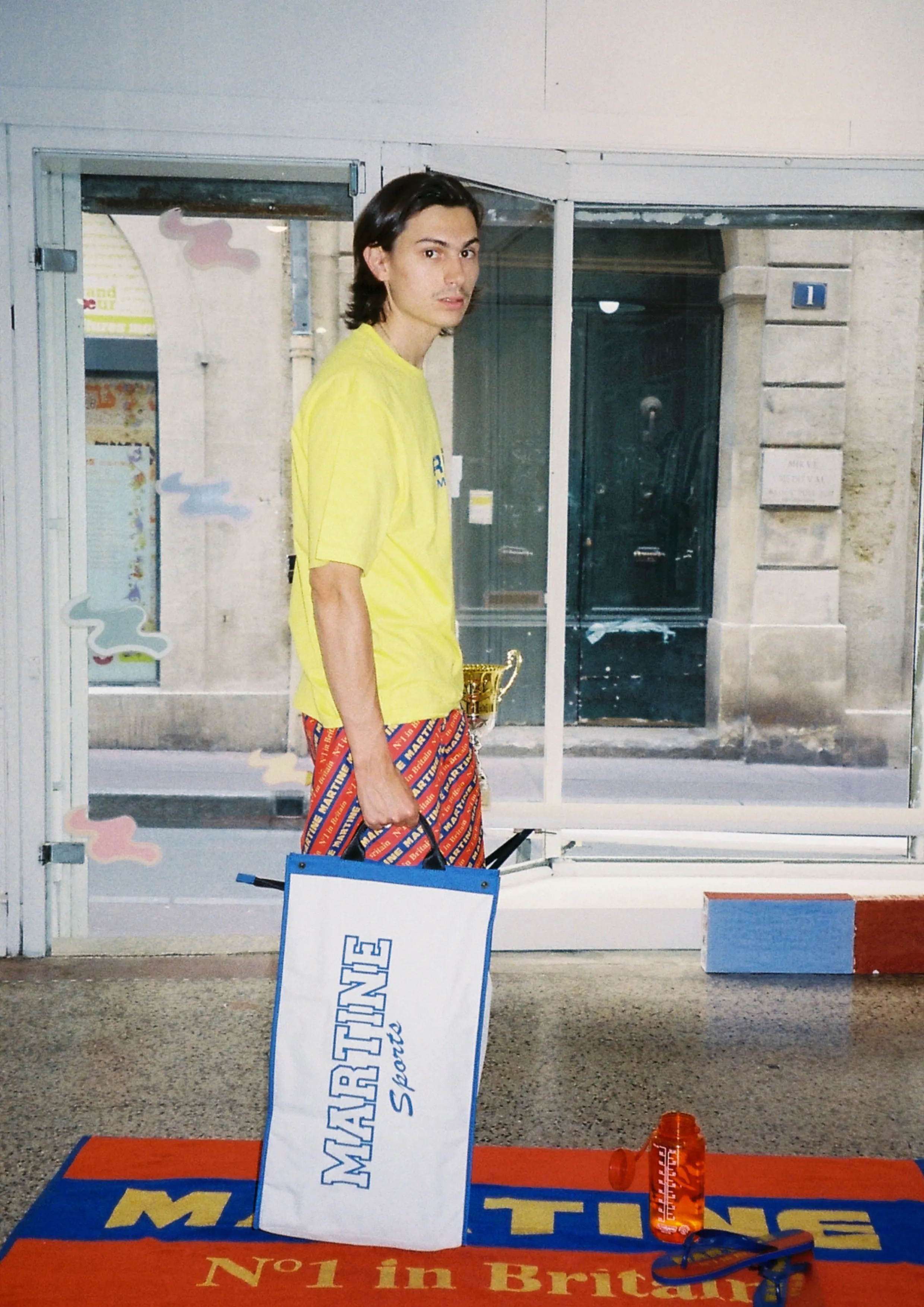 MARTINE ROSE - FOLDABLE CARRIER WHITE / BLUE