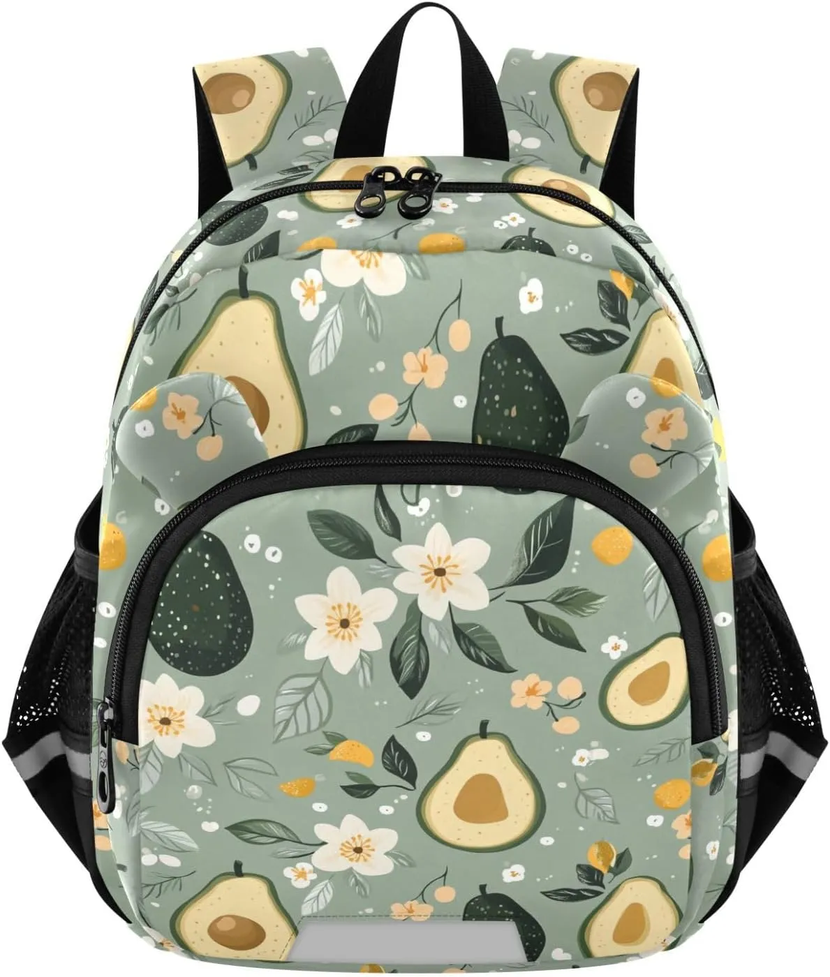 MCHIVER Flower Citrus Foliage Sage Toddler Backpack for Boys Girls 3-6 Preschool Lightweight Kids Backpack with Reflective Strips and Bag Leash for Daycare Kindergarten Travel