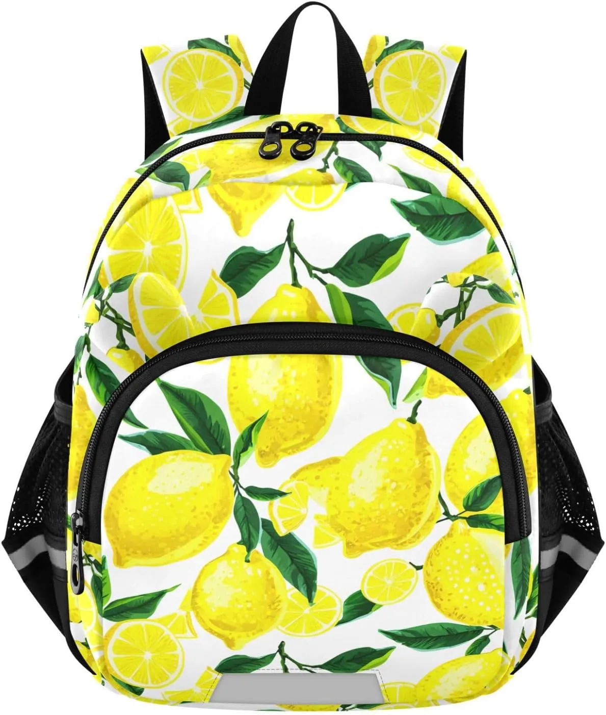 MCHIVER Foliage Branch White Yellow Toddler Backpack for Boys Girls 3-6 Preschool Lightweight Kids Backpack with Reflective Strips and Bag Leash for Kindergarten Travel Daycare