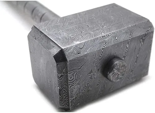 Medieval Warrior Exclusive Full Damascus Steel Hammer Great Piece of Art Real Heavy Duty Hammer (2)