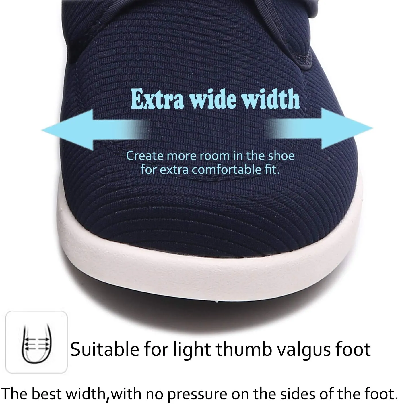 Mei MACLEOD Women's Diabetic Shoes with Adjustable Strap Lightweight Wide Walking Shoes Edema Swollen Feet Shoes
