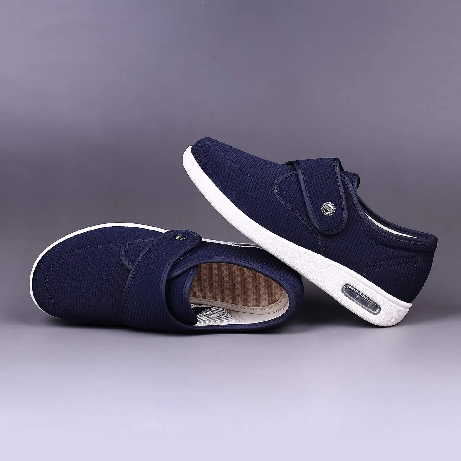 Mei MACLEOD Women's Diabetic Shoes with Adjustable Strap Lightweight Wide Walking Shoes Edema Swollen Feet Shoes