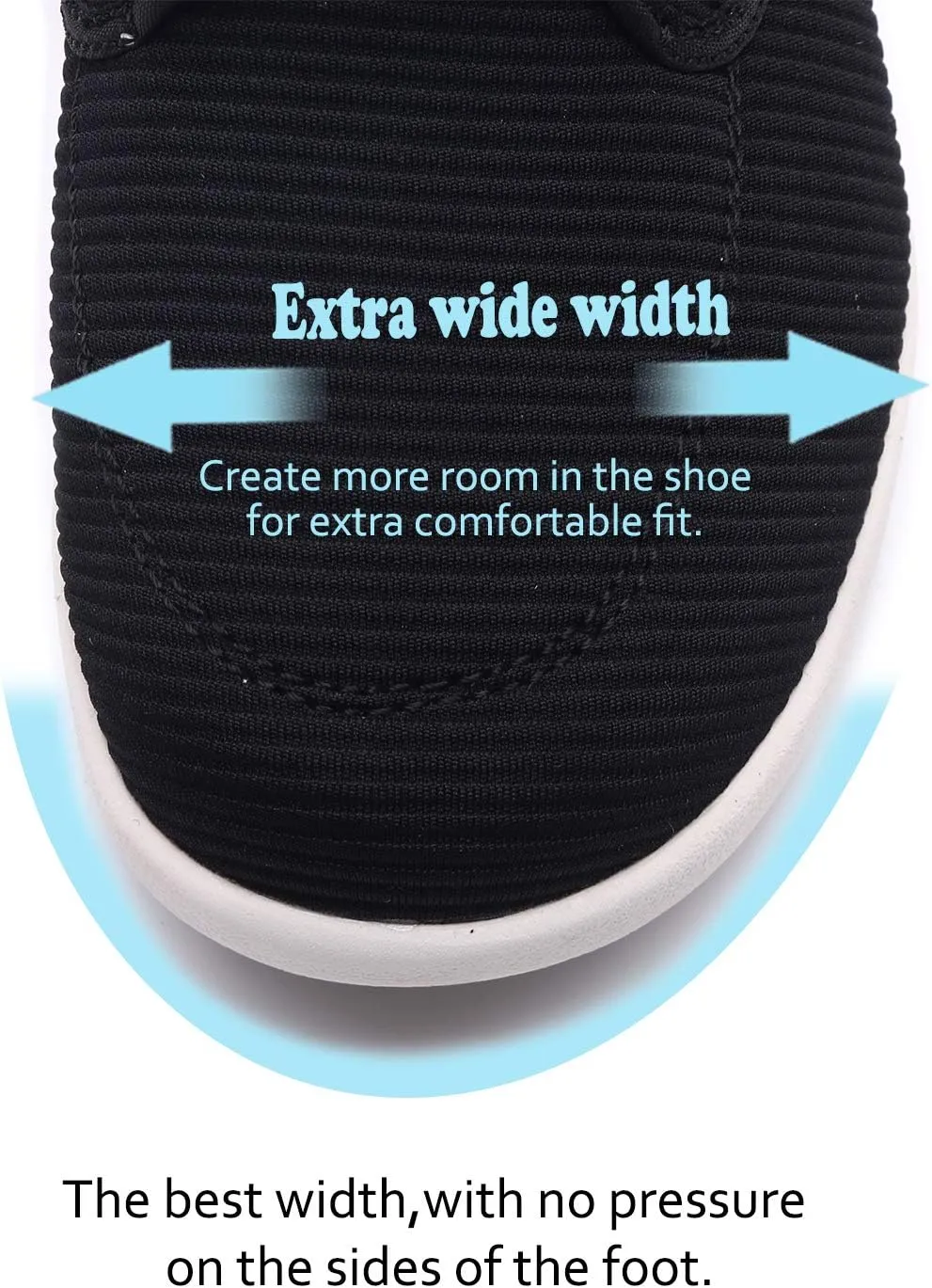 Mei MACLEOD Women's Diabetic Shoes with Adjustable Strap Lightweight Wide Walking Shoes Edema Swollen Feet Shoes