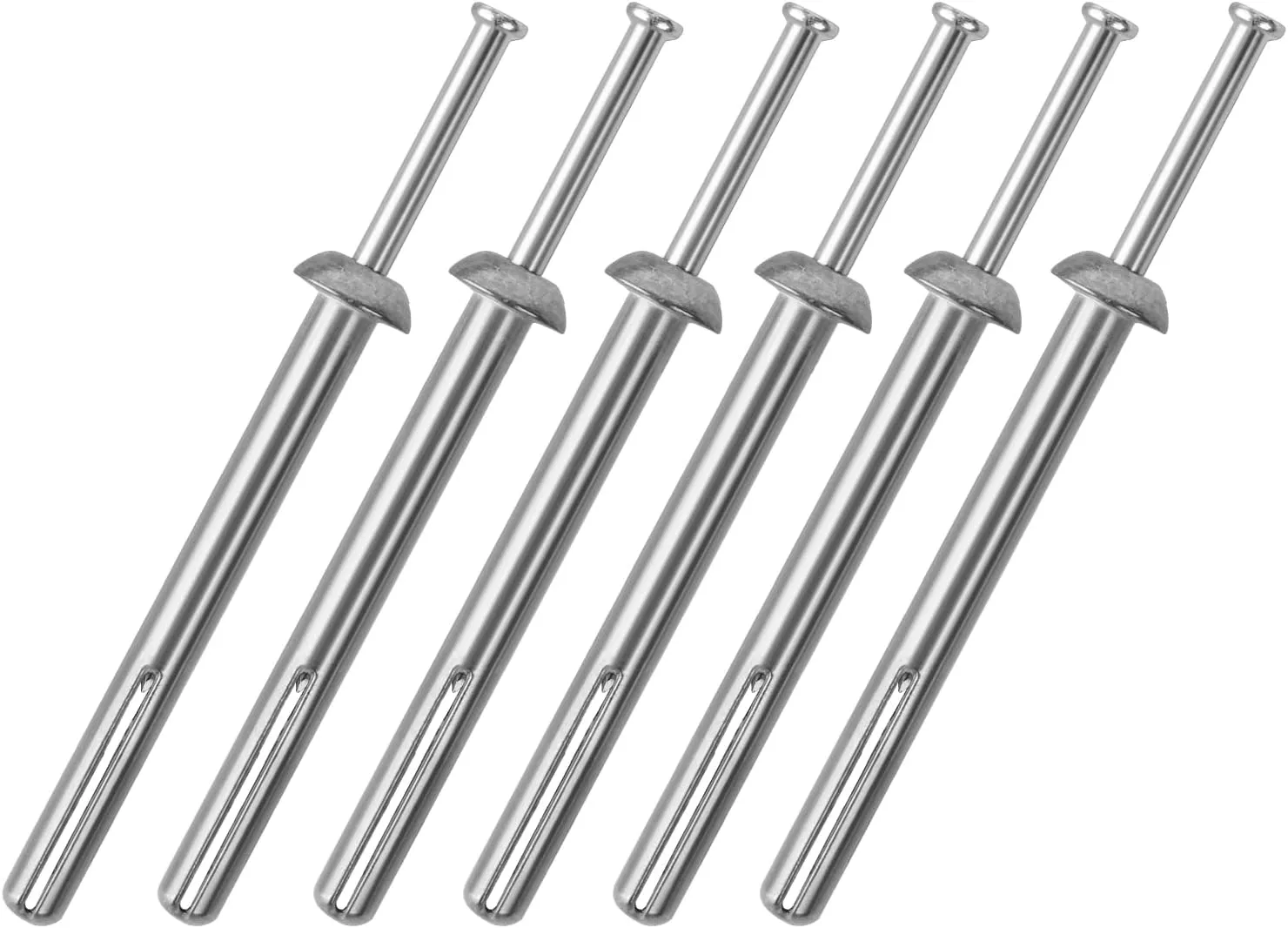 meite Hammer Drive Anchors 1/4" x 2-1/2" for Sign Mounting & Fence Brackets, Heavy-Duty Expansion Anchors for Concrete, Zinc-Plated Steel, Secure Hold (100 Counts)