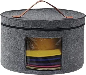 Memfish Hat Box-Hat Boxes for Women Storage Travel Large Round Hat Carrier Case Organizer with Lids Wide-Brim Cowboy Men Cowboys Caps Clothes Closet Storage Foldable(Grey)