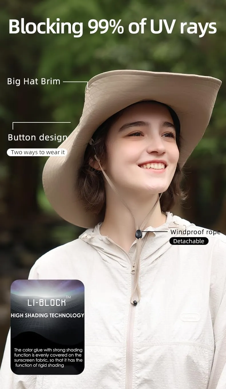 Men Women Foldable Fishing Hat UPF 50  Sun Hats Bucket Boonie Hat for Hiking Garden Safari Beach SNH3M274D