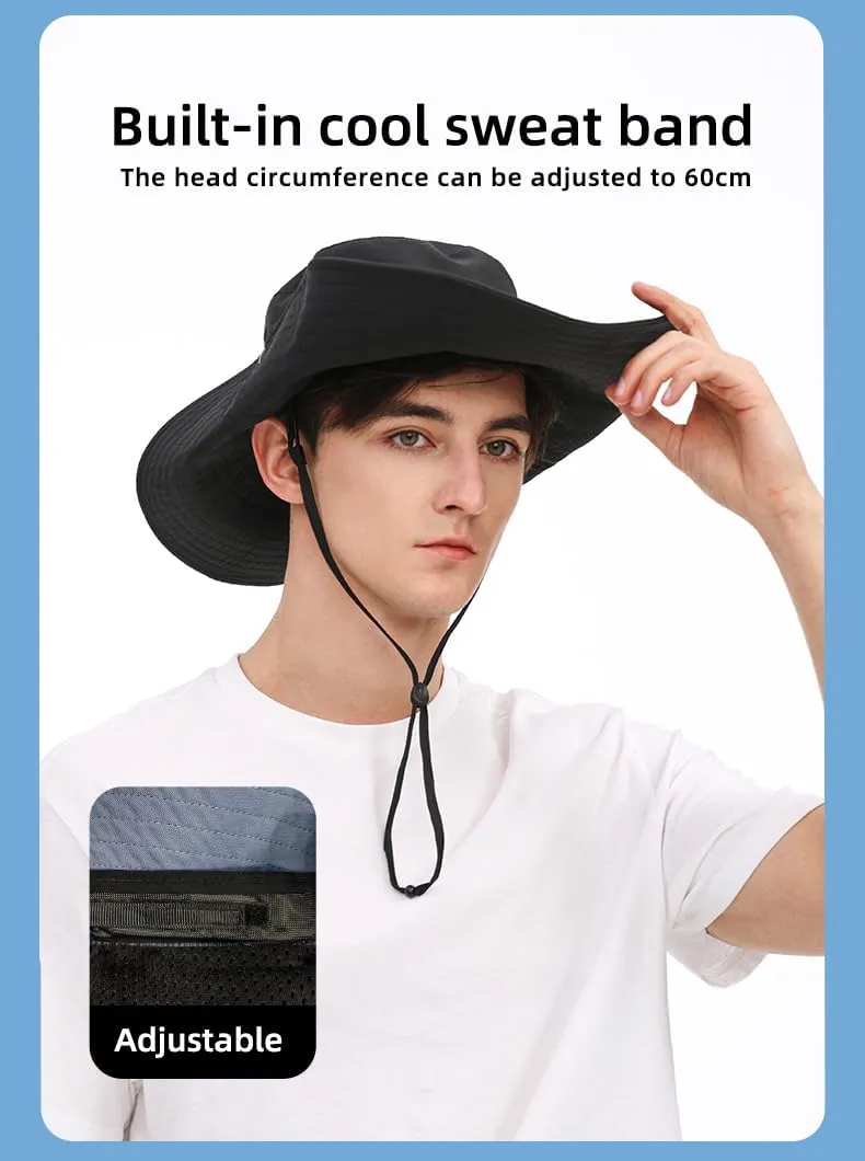 Men Women Foldable Fishing Hat UPF 50  Sun Hats Bucket Boonie Hat for Hiking Garden Safari Beach SNH3M274D