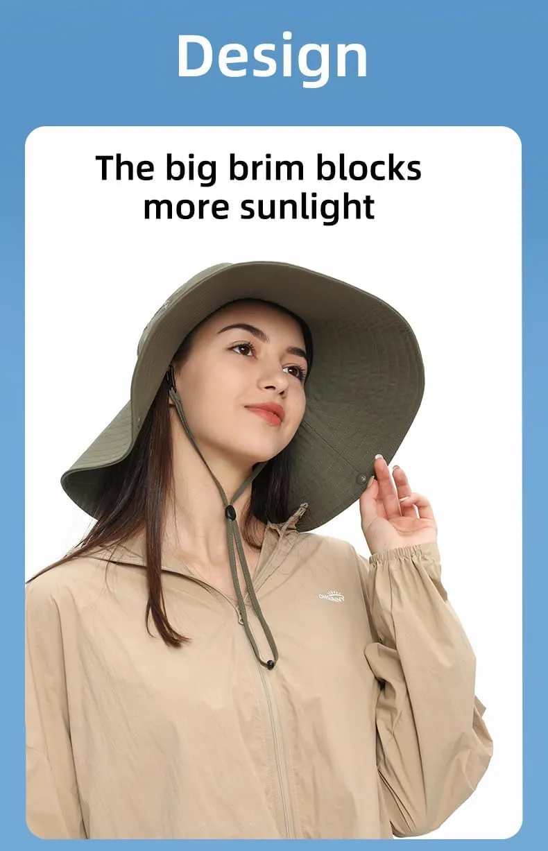 Men Women Foldable Fishing Hat UPF 50  Sun Hats Bucket Boonie Hat for Hiking Garden Safari Beach SNH3M274D