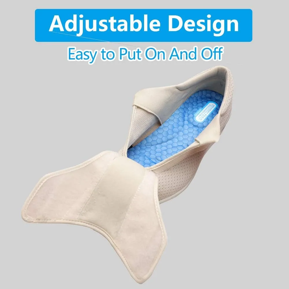 Men's Diabetic Shoes Pain Relief Easy to Slip On Wide Widths Slippers Adjustable Orthopedic with Removable Memory Foam Insoles Lightweight for Seniors Swollen Feet