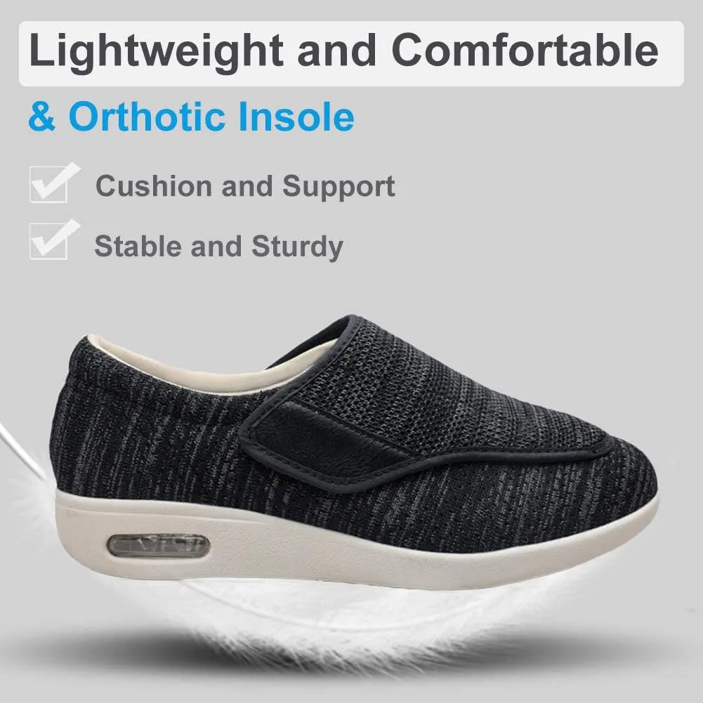 Men's Diabetic Shoes Pain Relief Easy to Slip On Wide Widths Slippers Adjustable Orthopedic with Removable Memory Foam Insoles Lightweight for Seniors Swollen Feet