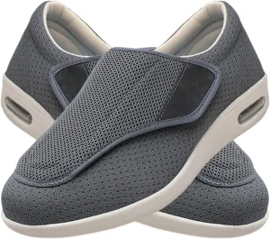 Men's Diabetic Slippers Comfy Arthritis Edema House Shoes Non-Slip Female Swollen Feet Walking Shoes Adjustable Orthopedic Slippers Plantar Fasciitis Shoes Elderly Slippers (Color : 1, Size : 44)