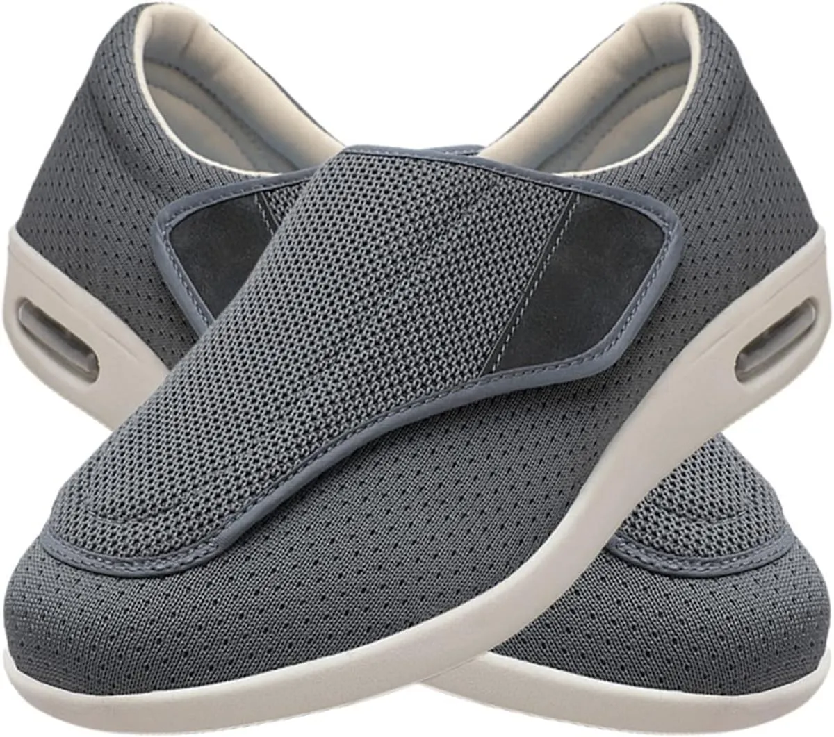 Men's Diabetic Slippers Comfy Arthritis Edema House Shoes Non-Slip Female Swollen Feet Walking Shoes Adjustable Orthopedic Slippers Plantar Fasciitis Shoes Elderly Slippers (Color : 1, Size : 44)