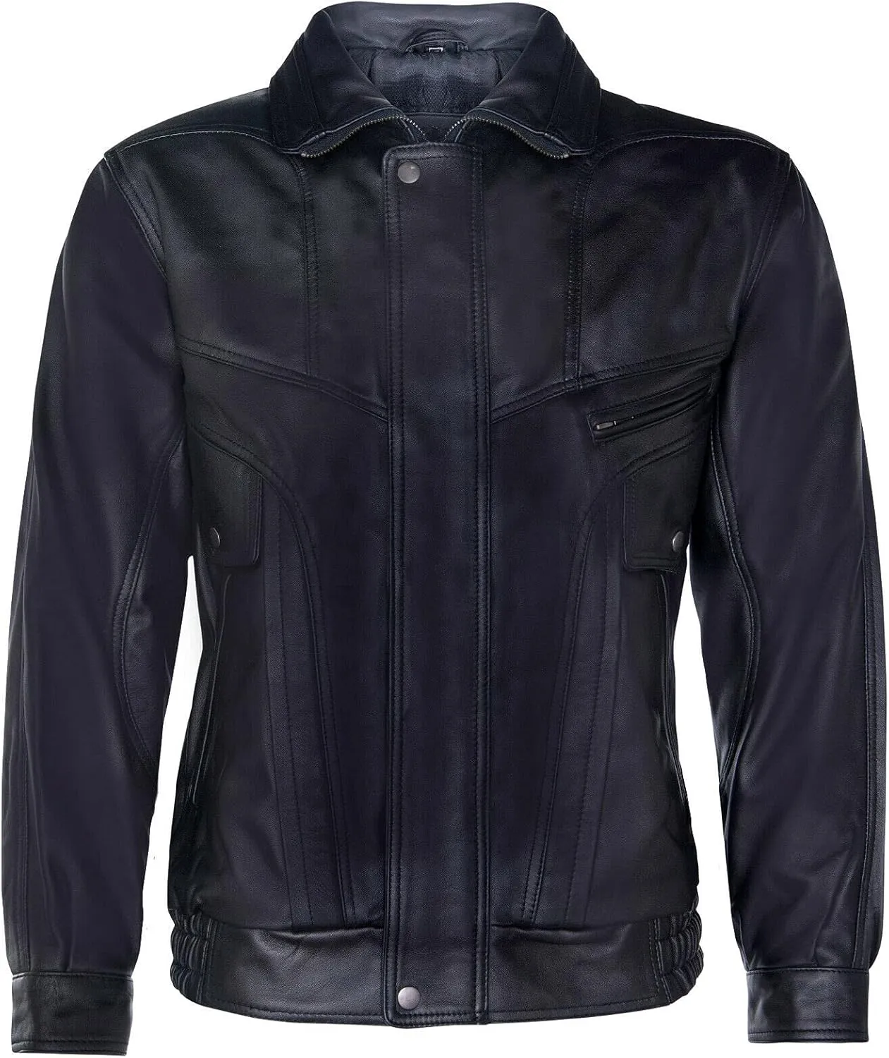 Men's Leather Jacket Classic Buffalo Suede Harrington Tailored Bomber