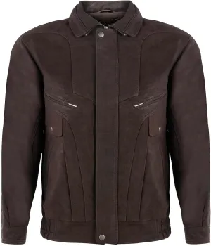 Men's Leather Jacket Classic Buffalo Suede Harrington Tailored Bomber