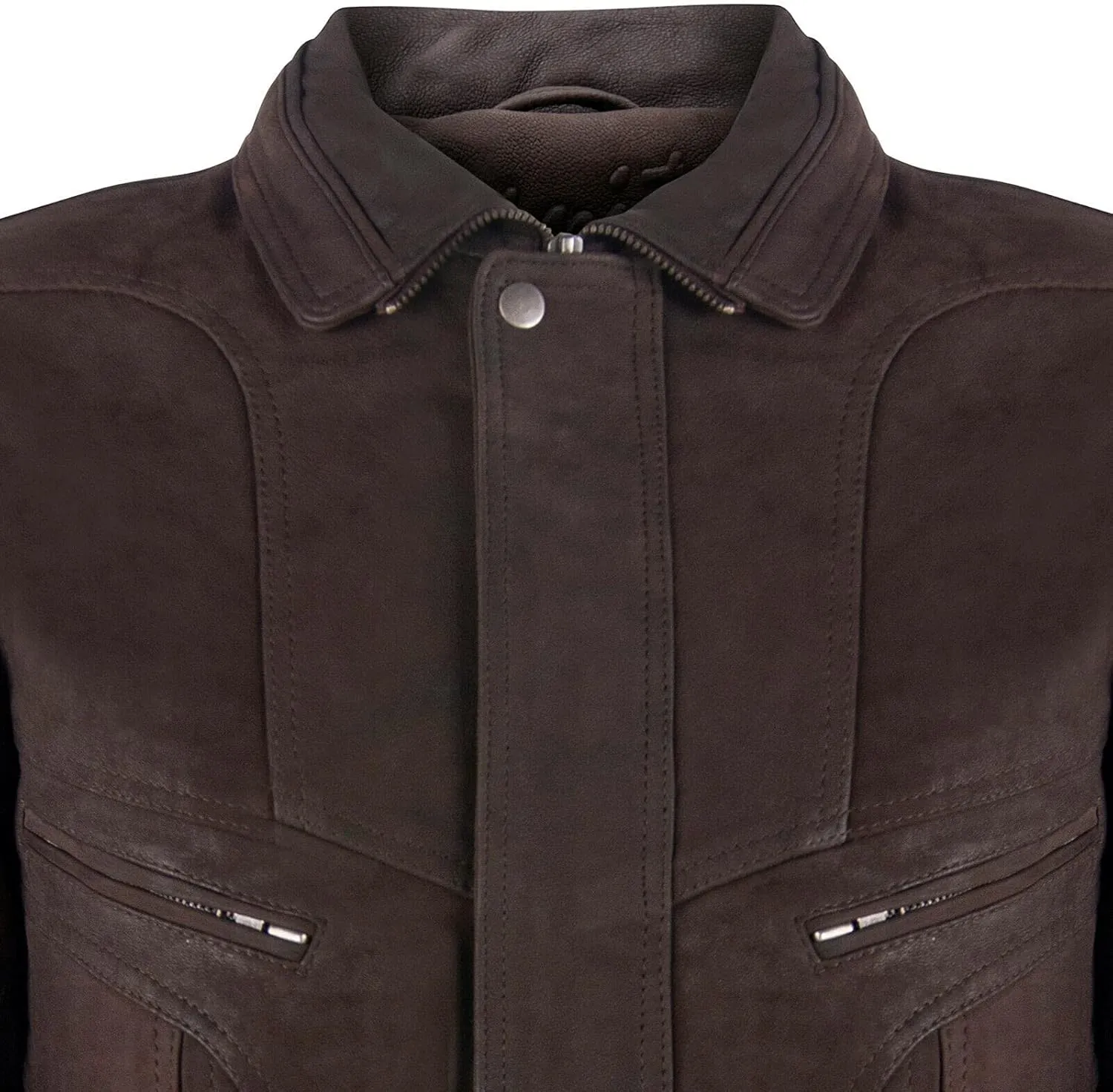 Men's Leather Jacket Classic Buffalo Suede Harrington Tailored Bomber