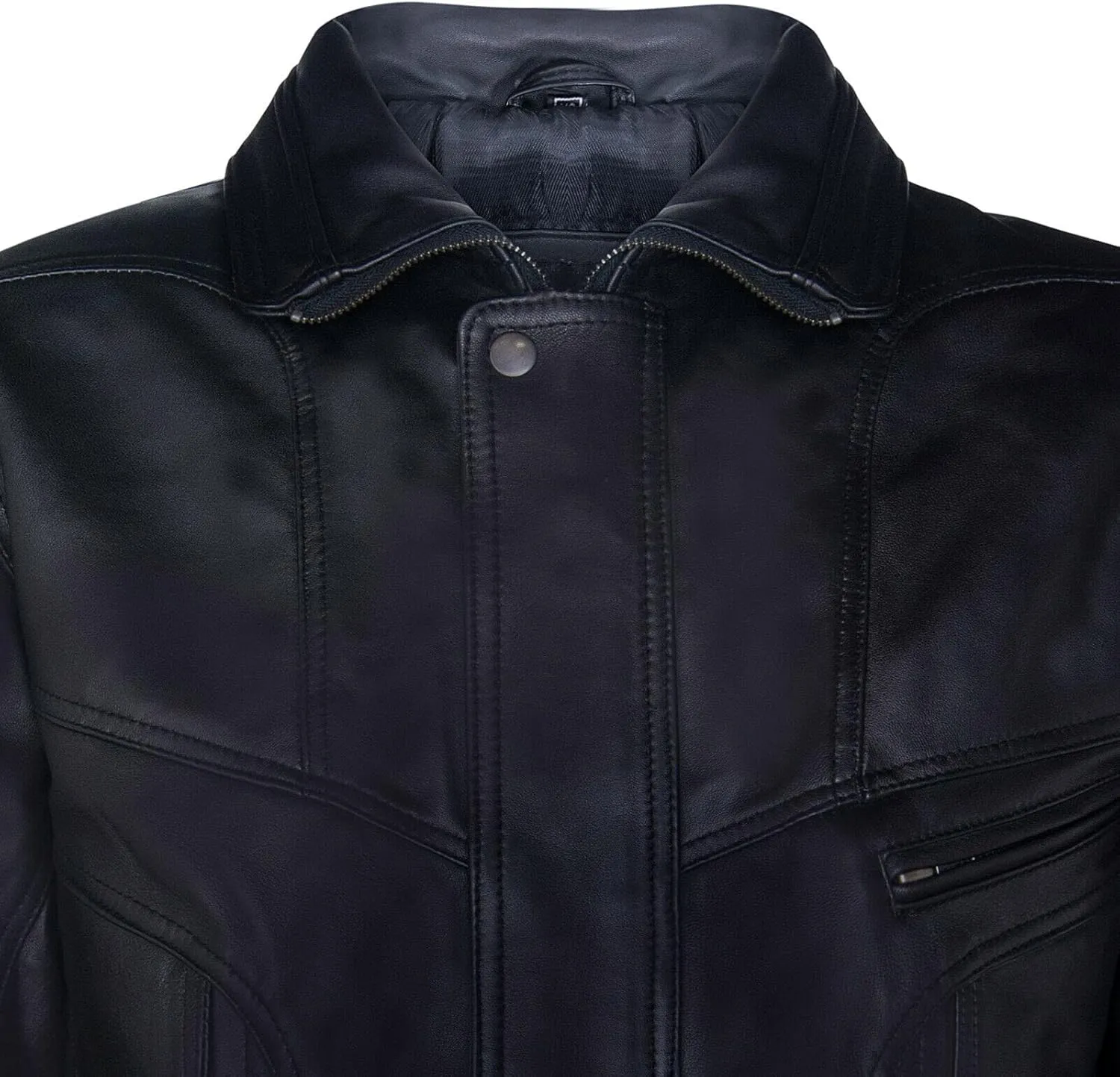 Men's Leather Jacket Classic Buffalo Suede Harrington Tailored Bomber