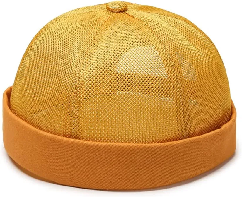 Men's Summer Mesh Brimless Docker Beanie Caps Fashion Outdoor Hip-Hop Sailor Stylish Skull Caps