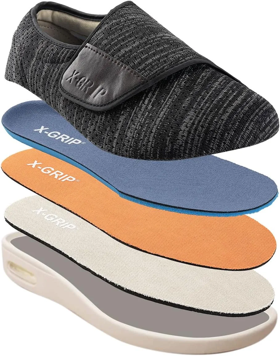 Men's Wide Width Diabetic Shoes Adjustable Closure for Arthritis Swollen Edema Plantar Fasciitis Swollen Feet Walking Shoes
