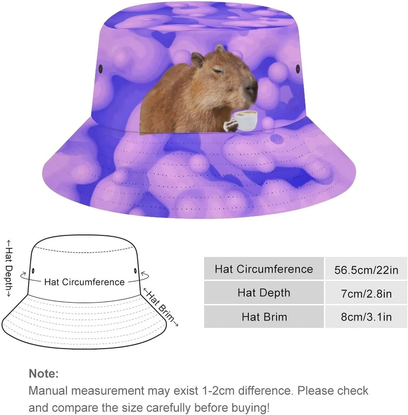 Mercuryelf Bucket Hat Gifts for Men Women, Unisex Packable Sun Cap, Fashion Black Fisherman Hat Summer Outdoor