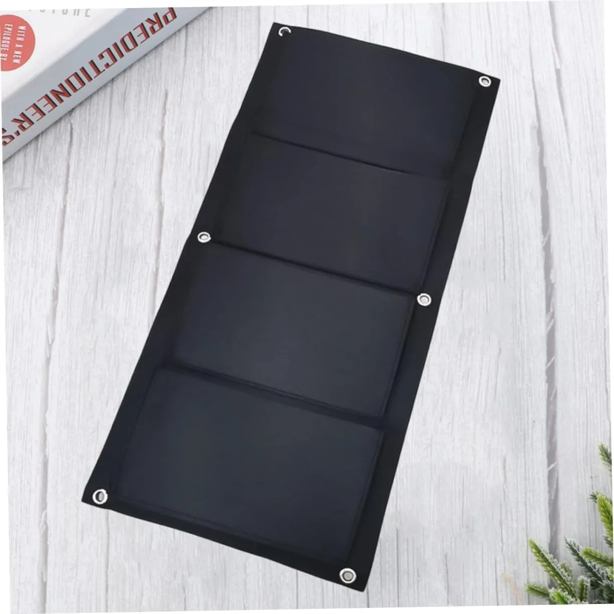 MERRYHAPY Wall Hanging Planting Bag 4 Pockets Felt Material Space-Saving Plant Container Black 65cm